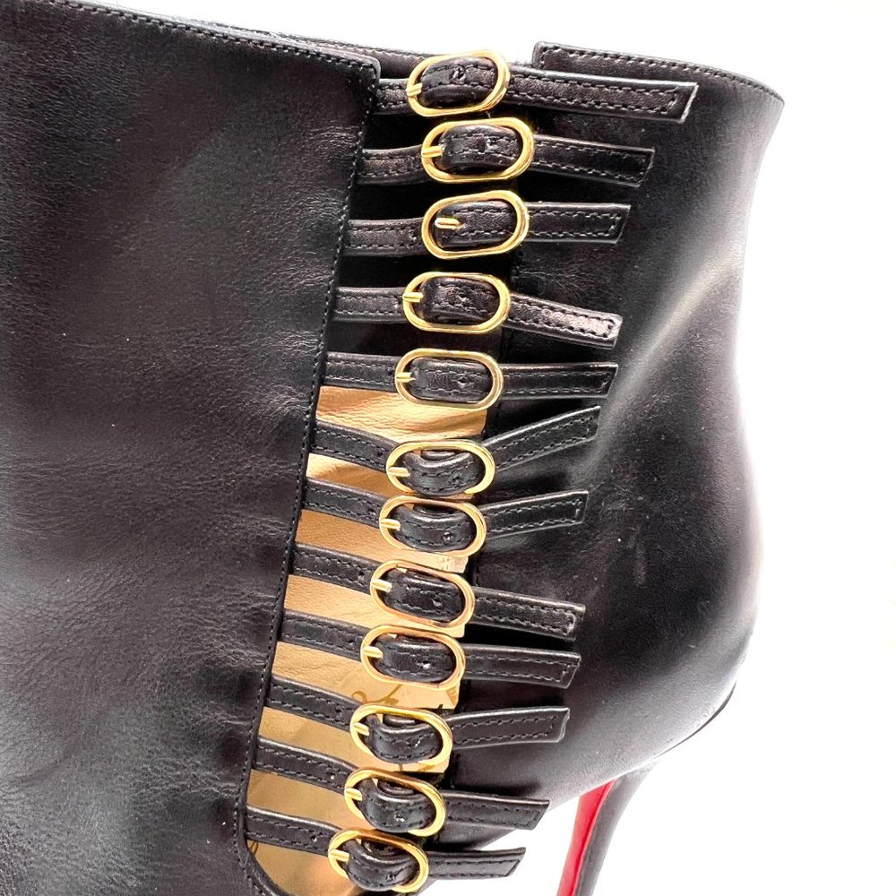 Christian Louboutin Black and Gold Ankle Boots - Picture 2 of 7